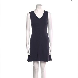 Theory Vneck stretch navy shirt dress size petite side zip